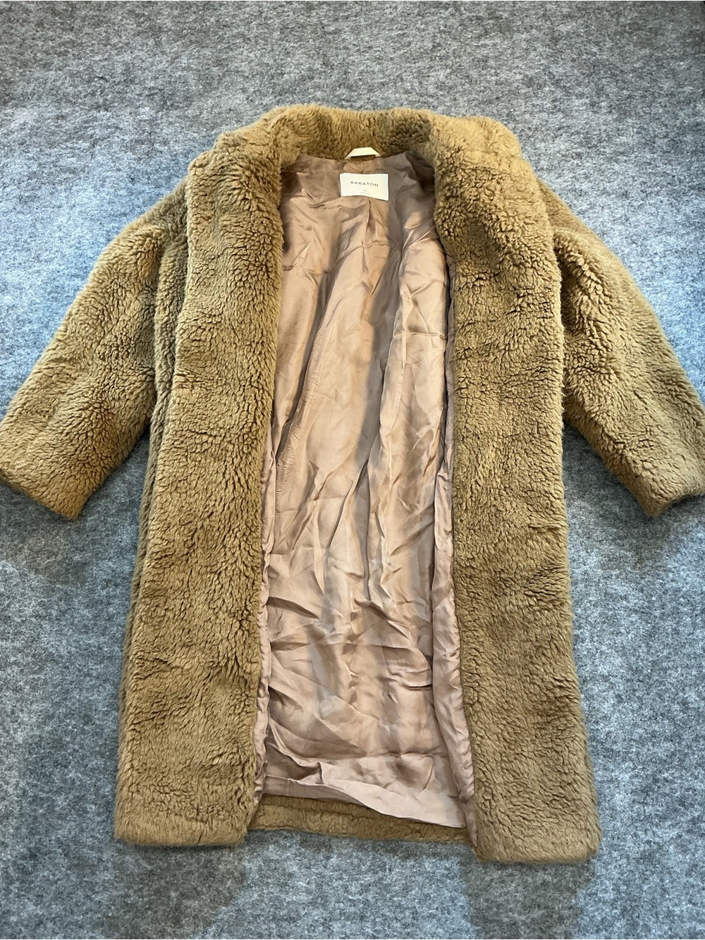 Babaton Camel Faux Shearling Teddy Coat Size XS